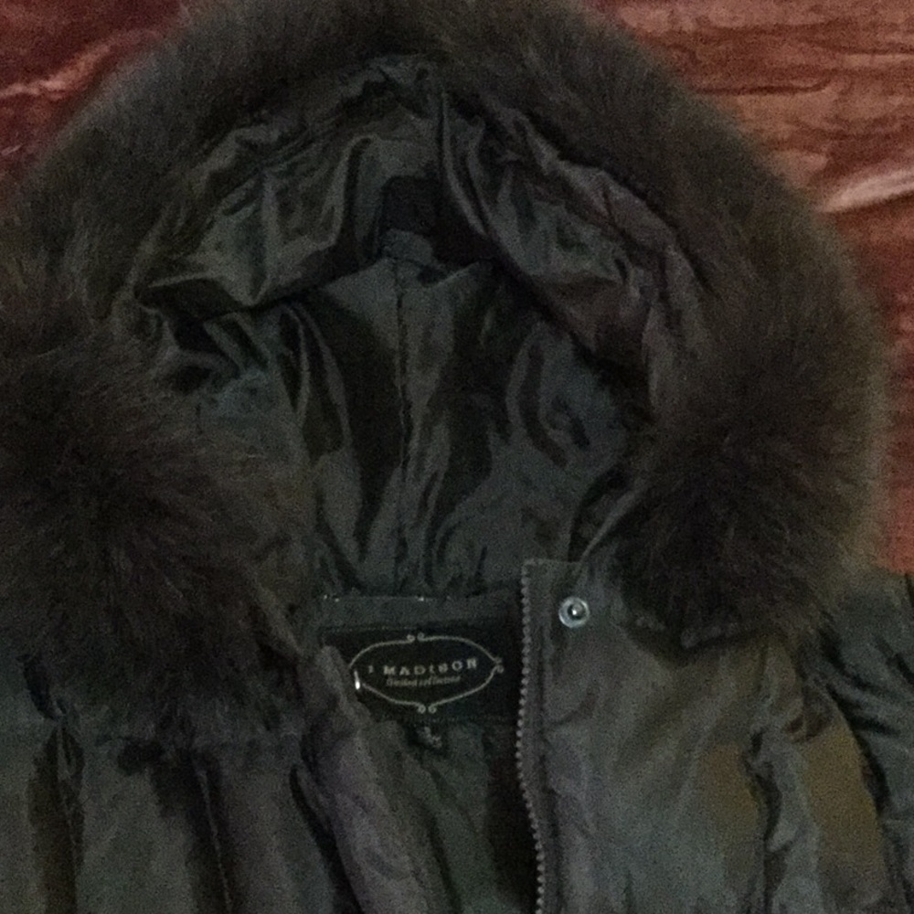 Hooded long down coat